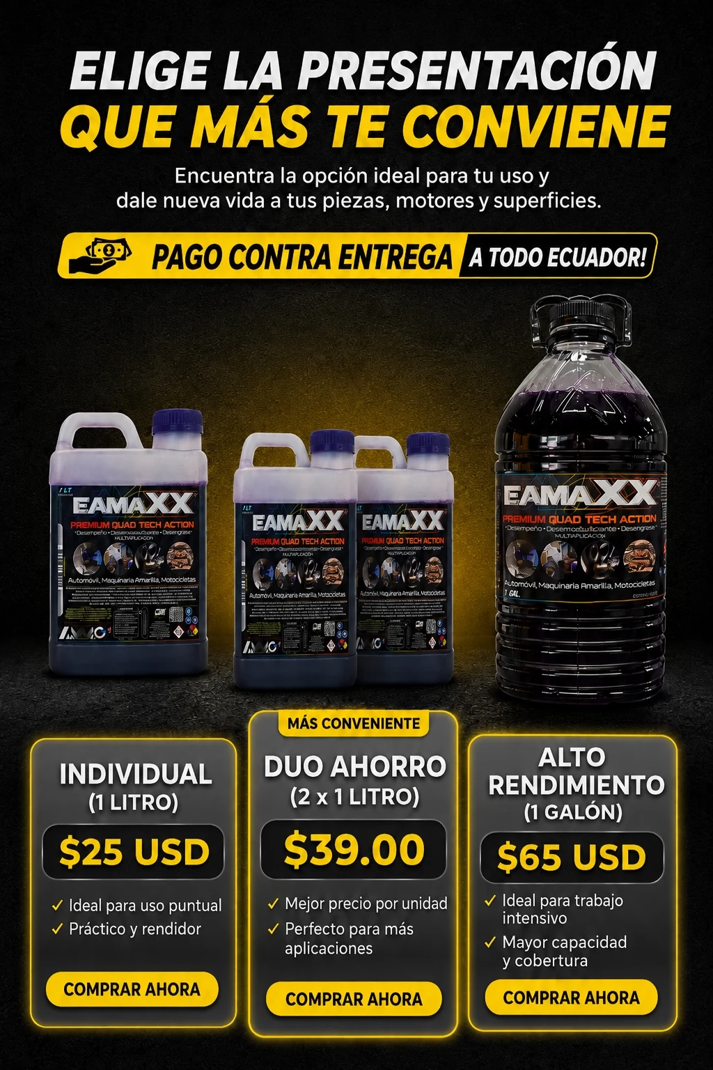 Presentaciones y precios EAMAXX